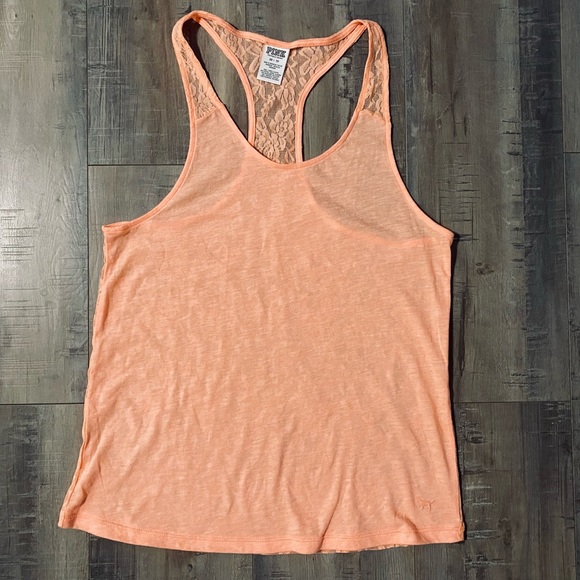 VICTORIA’S SECRET PINK Tank w/lace top 💕💕 - Picture 1 of 6